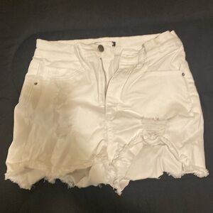 White Jean shorts